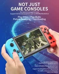 Old Arcade Retro Classic Handheld Game Console 5 Inch Led Screen Double TF Card 8 GB Internal 64 GB External Over 10000 Preloaded Games (Red and Blue) - Old Arcade