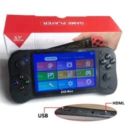 Old Arcade Retro Classic Handheld Game Console 5 Inch Led Screen TF Card 8 GB Internal 64 GB External Over 10000 Preloaded Games (Black) - Old Arcade