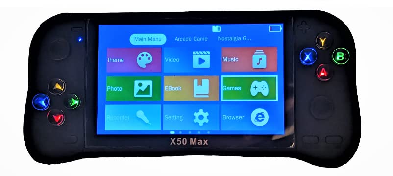 Old Arcade Retro Classic Handheld Game Console 5 Inch Led Screen TF Card 8 GB Internal 64 GB External Over 10000 Preloaded Games (Black) - Old Arcade
