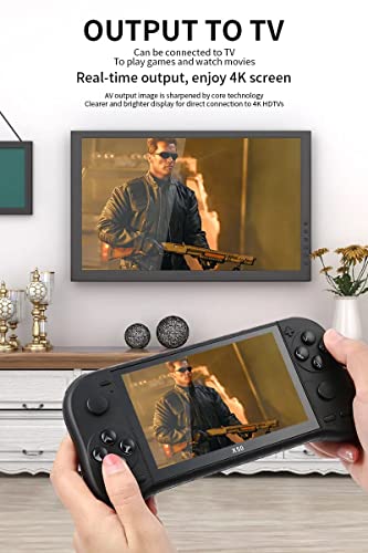 Old Arcade Retro Classic Handheld Game Console 5 Inch Led Screen Double TF Card 8 GB Internal 64 GB External Over 10000 Preloaded Games (Red and Blue) - Old Arcade
