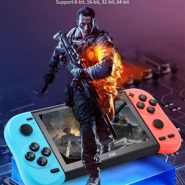 Old Arcade Retro Classic Handheld Game Console 5 Inch Led Screen TF Card 8 GB Internal 64 GB External Over 10000 Preloaded Games (Black) - Old Arcade