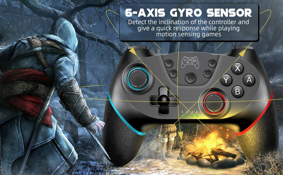 Ace Gamer Wireless Controller for Switch/Switch 2 Gamepad Controle Compatible with PC with 6-Axis/Turbo/Ergonomic Function