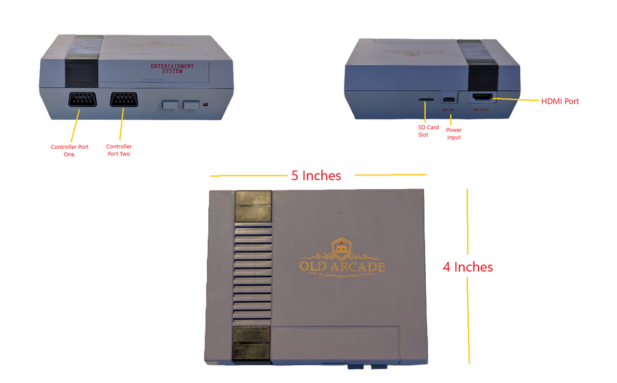 NES Retro Game Console: HDMI Connection, Dual Controllers, Nostalgic Arcade Experience - Old Arcade Ultimate Gaming - Old Arcade